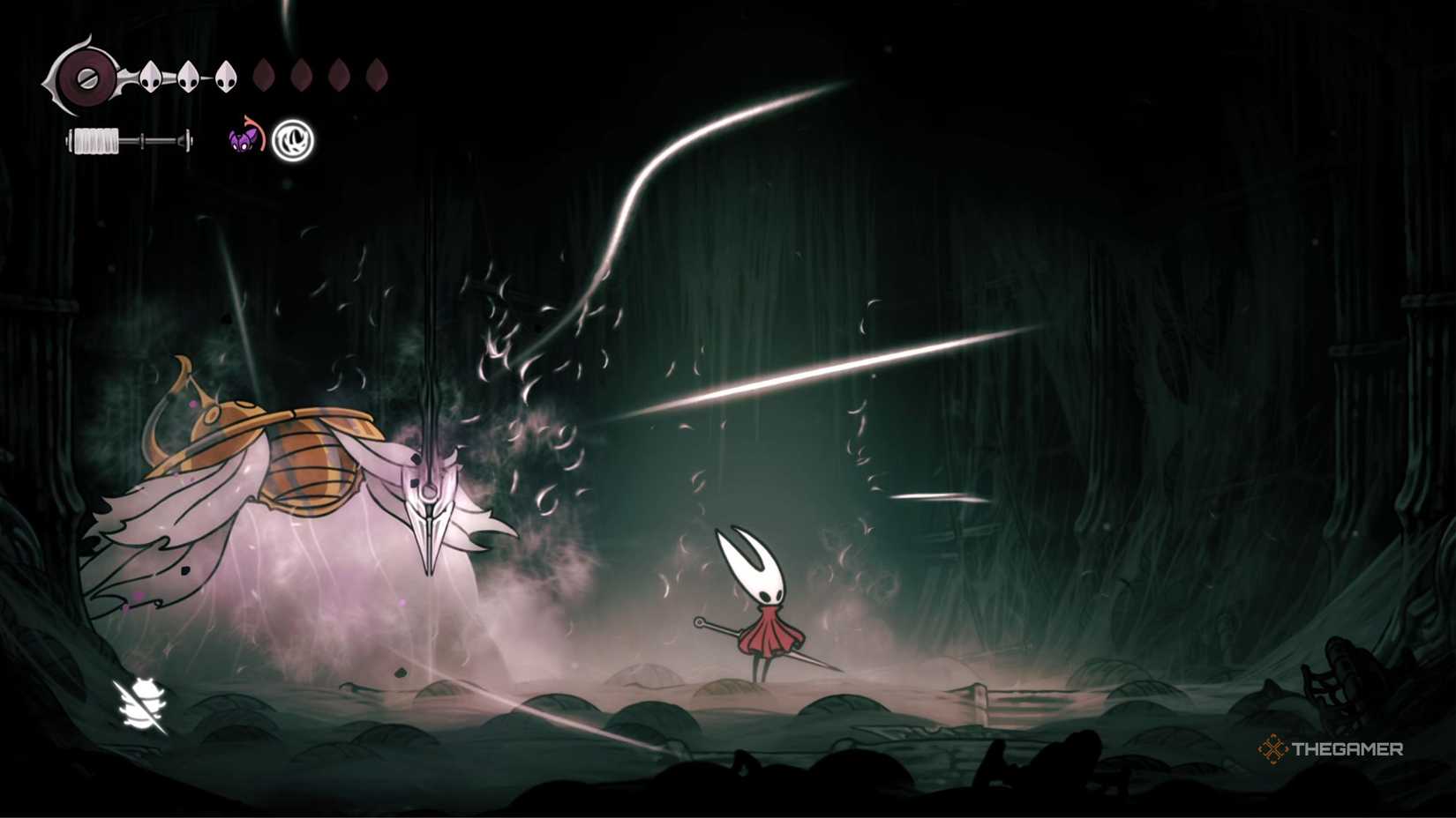 Hollow Knight Silksong defeating The Unravelled for second Silk Heart.