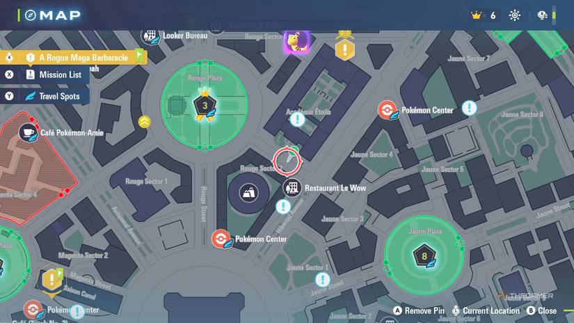 Map location of Chespin Side Mission in Pokemon Legends: Z-A.