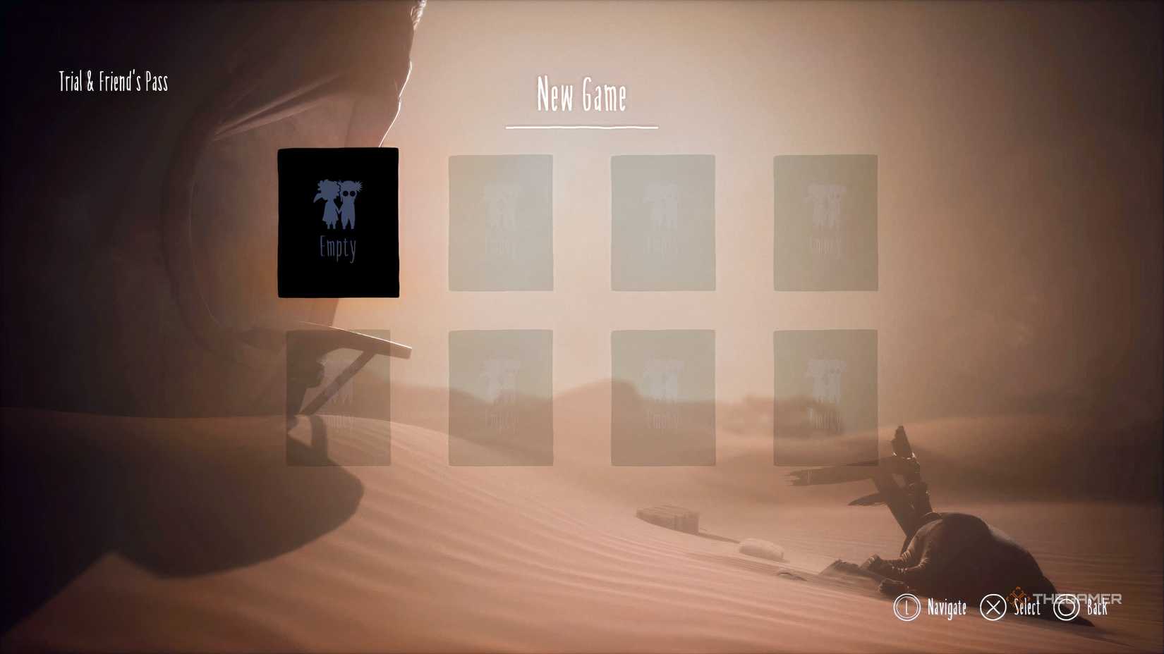 Creating a new game session on a trial and Friend's Pass in Little Nightmares 3.