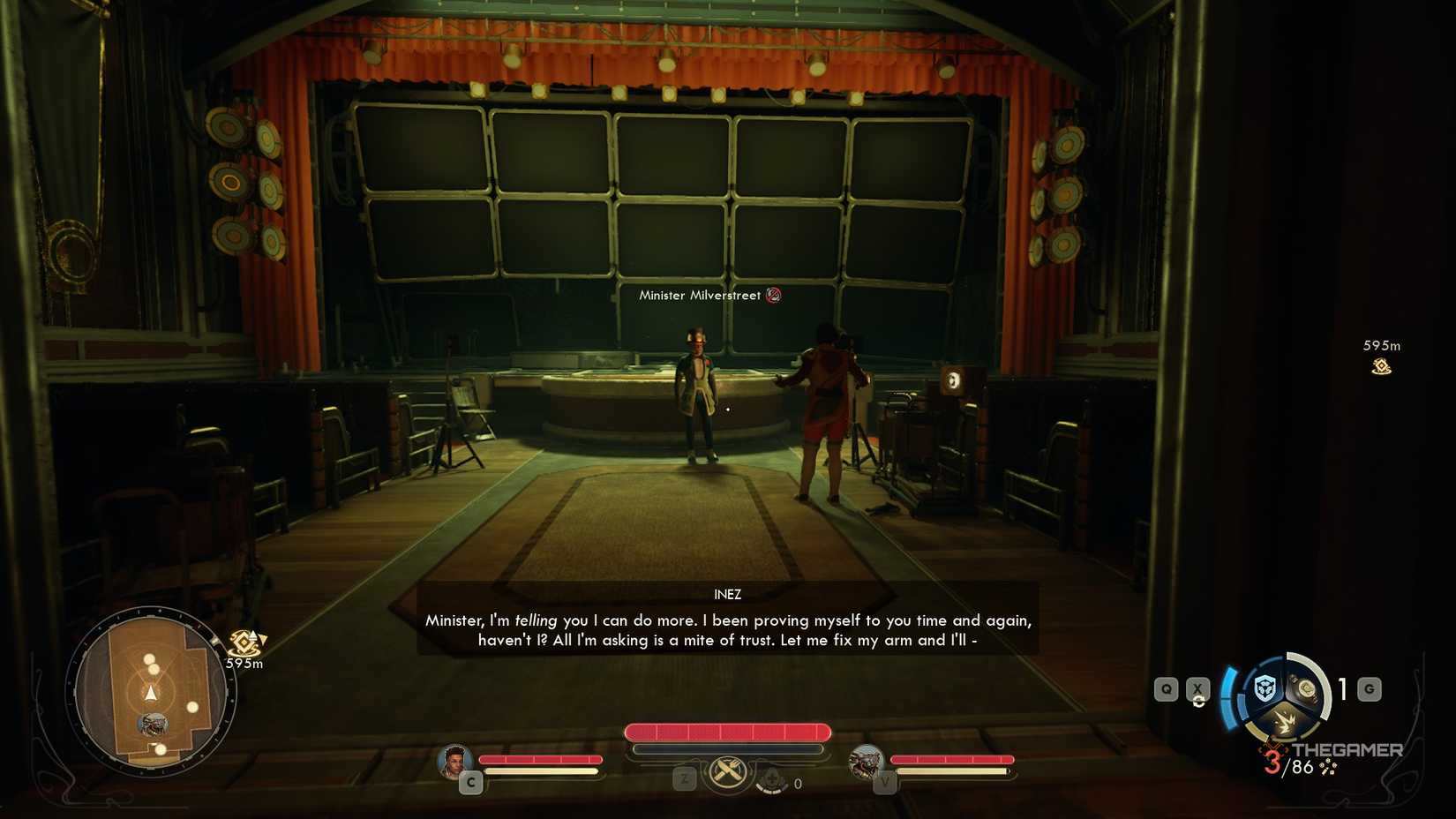 Inez arguing with Minister Milverstreet in The Outer Worlds 2