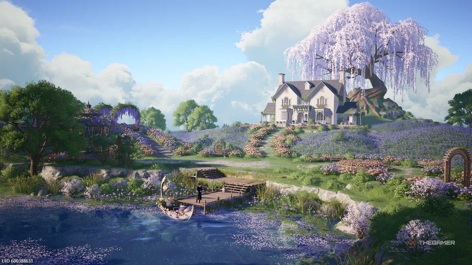 Infinity Nikki Nikki's default house on a flowery hill.