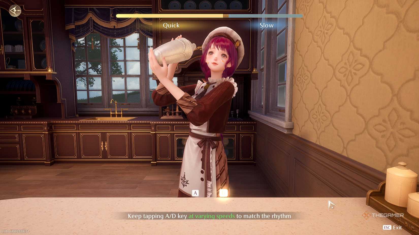 Infinity Nikki Nikki shaking a drink in the kitchen