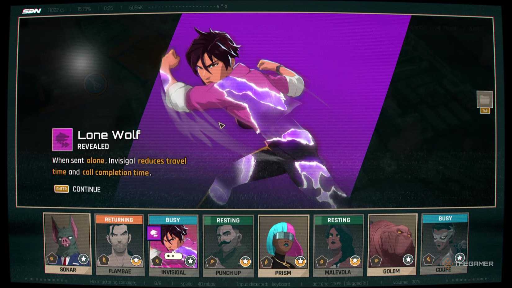 Invisigal's Lone Wolf trait revealed in Dispatch.