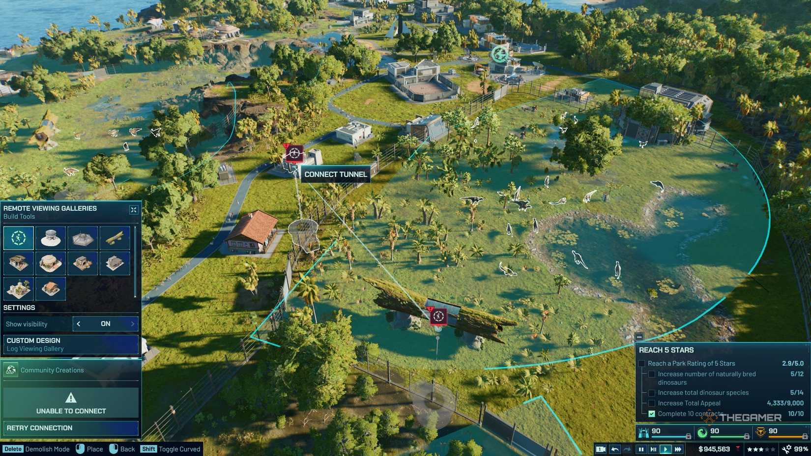 Jurassic World Evolution 3 Connect Tunnel for Remote Viewing.