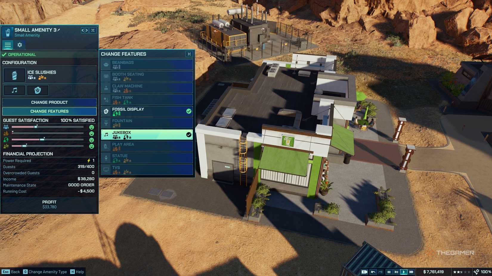 Jurassic World Evolution 3 Small Drinks Amenity with happy customers.