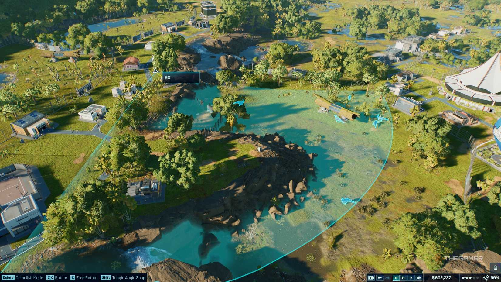 Jurassic World Evolution Security Camera in Enclosure.