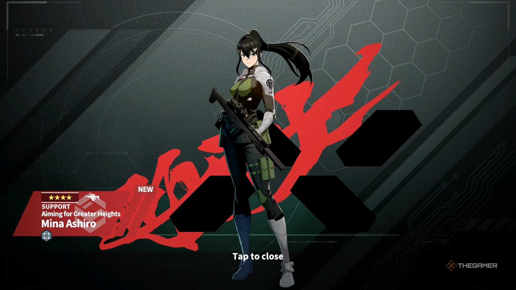 The art of Mina Ashiro after a pull in Kaiju No. 8 The Game.