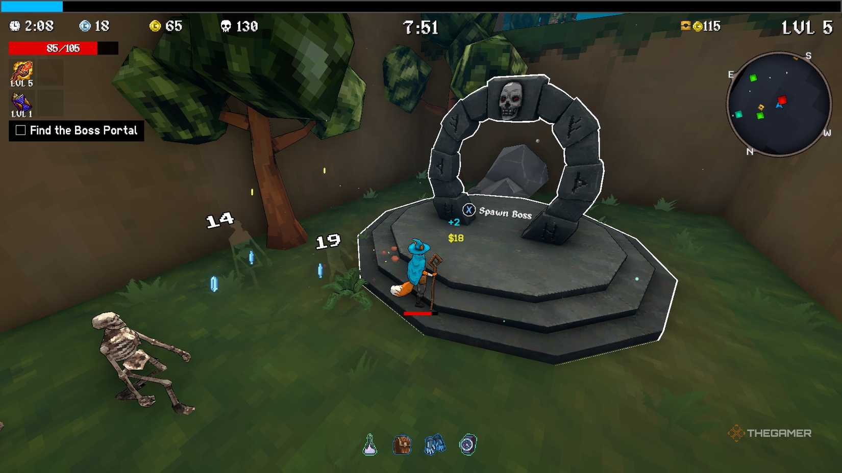 Megabonk Shrine that says 'spawn boss'.