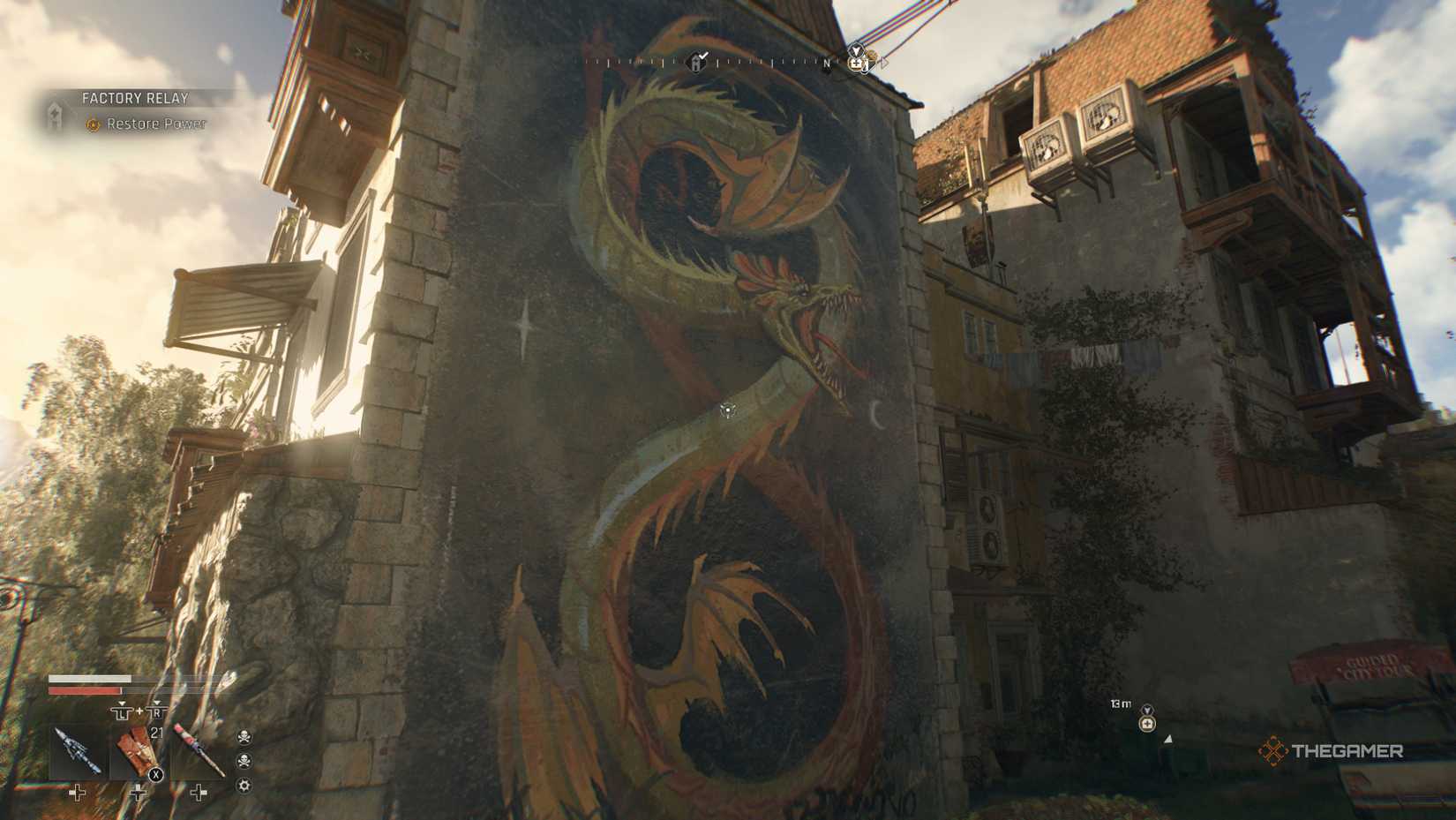 Dying Light: The Beast dragon mural.