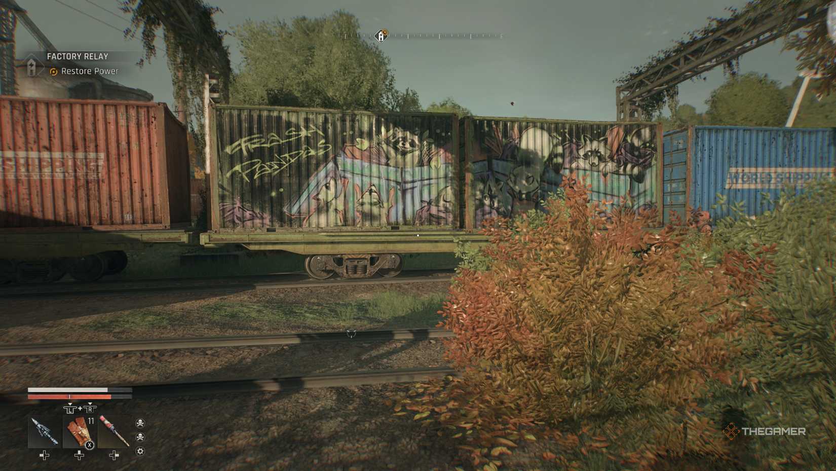 Dying Light: The Beast mural on a train.