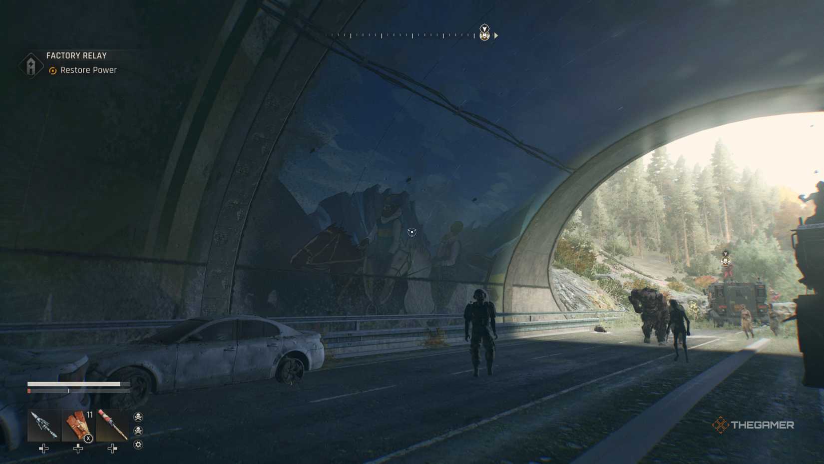 Dying Light: The Beast tunnel mural.