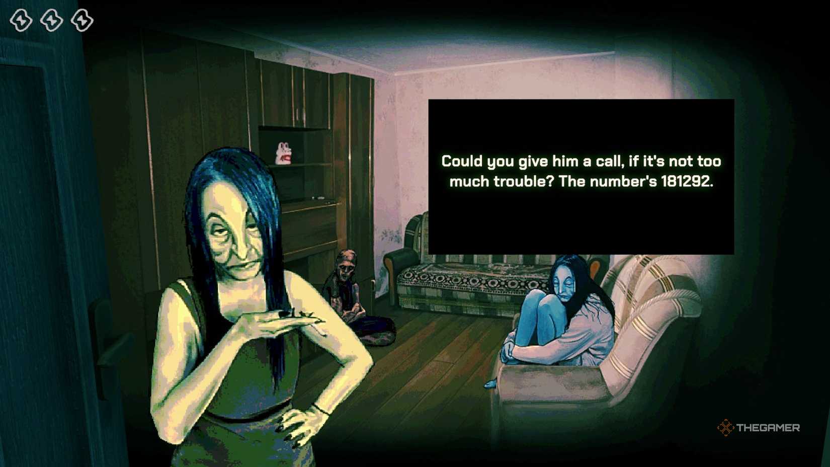 One of the twin's giving you their husband's number in No I'm Not a Human.
