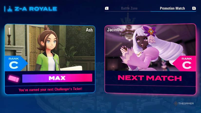 Using a Challenger Ticket in Pokemon Legends Z-A.