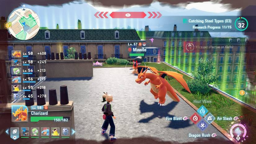 Attacking a Mega Mawile in Pokemon Legends Z-A.