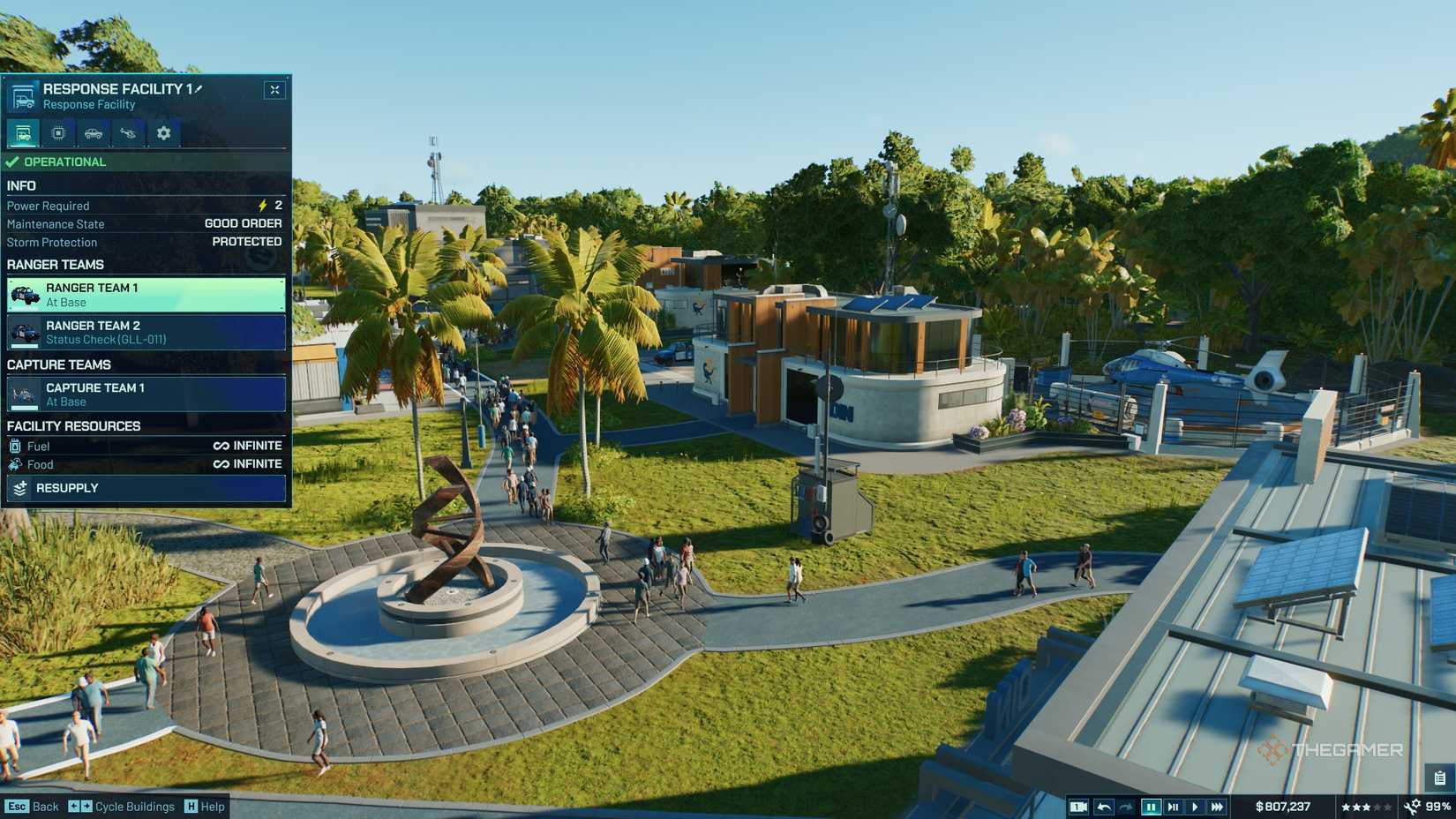 Response Facility Information in Jurassic World Evolution 3.