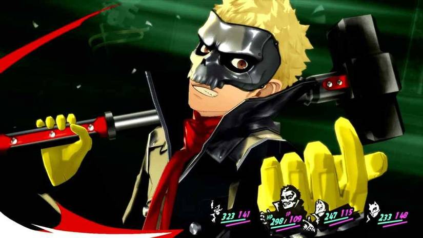 Ryuji holding a hammer and smiling at the camera in Persona 5 Royal.