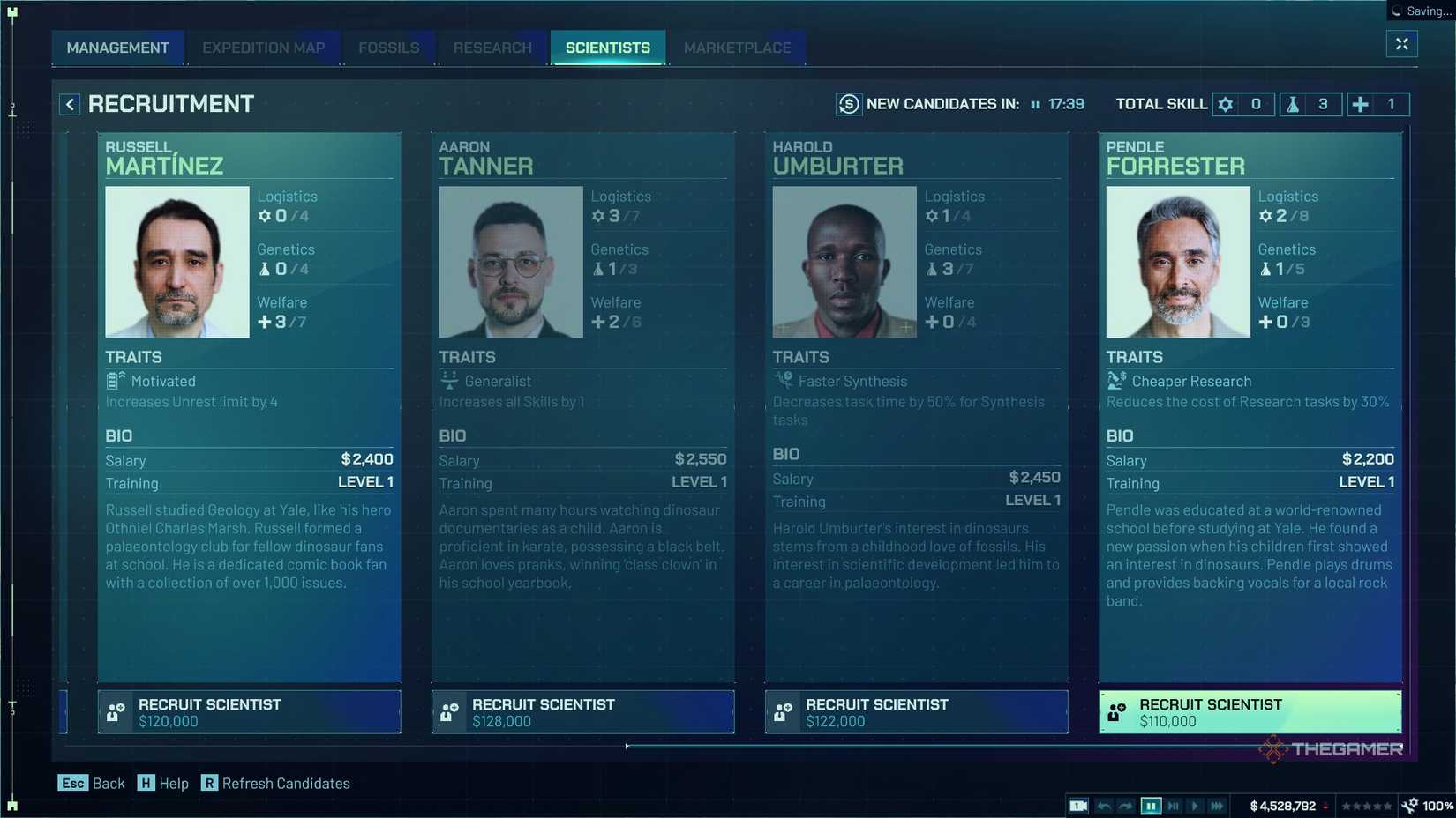 Scientists For Hire in Jurassic World Evolution 3.