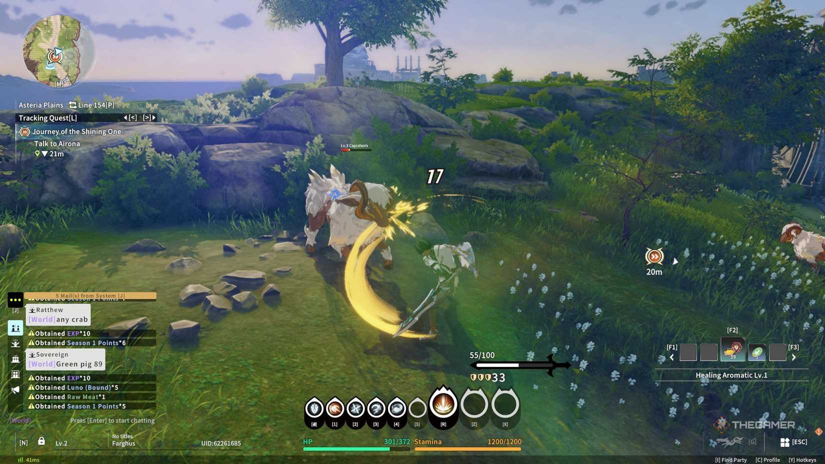 Shield Knight attacking a Caprihorn in Blue Protocol Star Resonance.