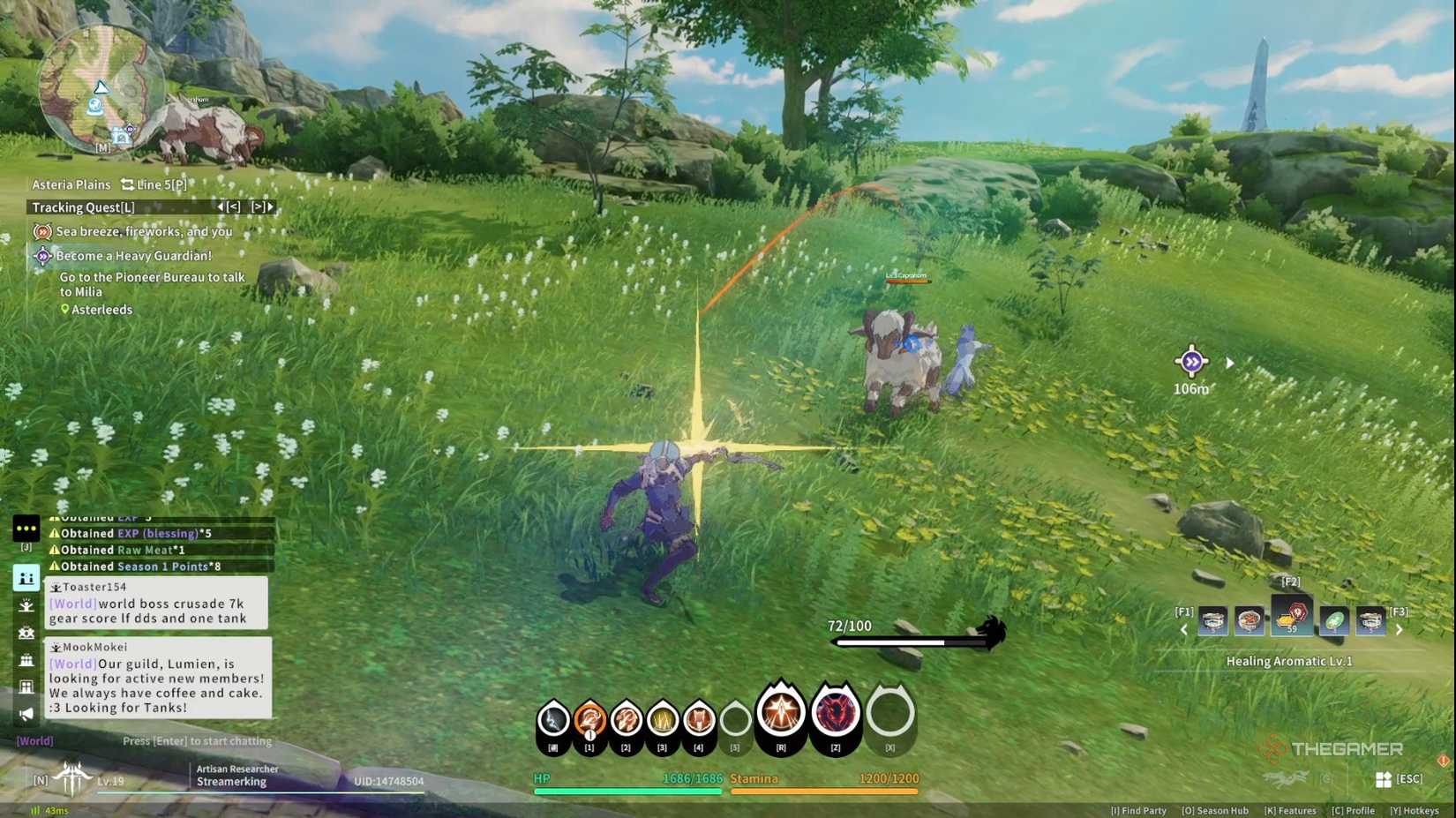 Shooting a Caprihorn as a Marksman in Blue Protocol Star Resonance.