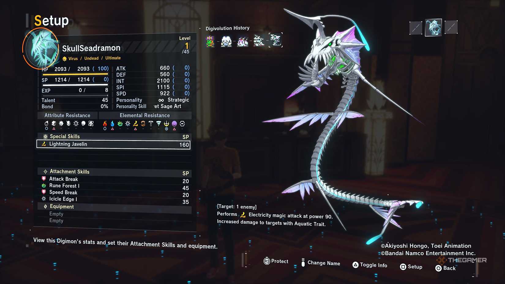 SkullSeadramon's stats in Digimon Story Time Stranger.