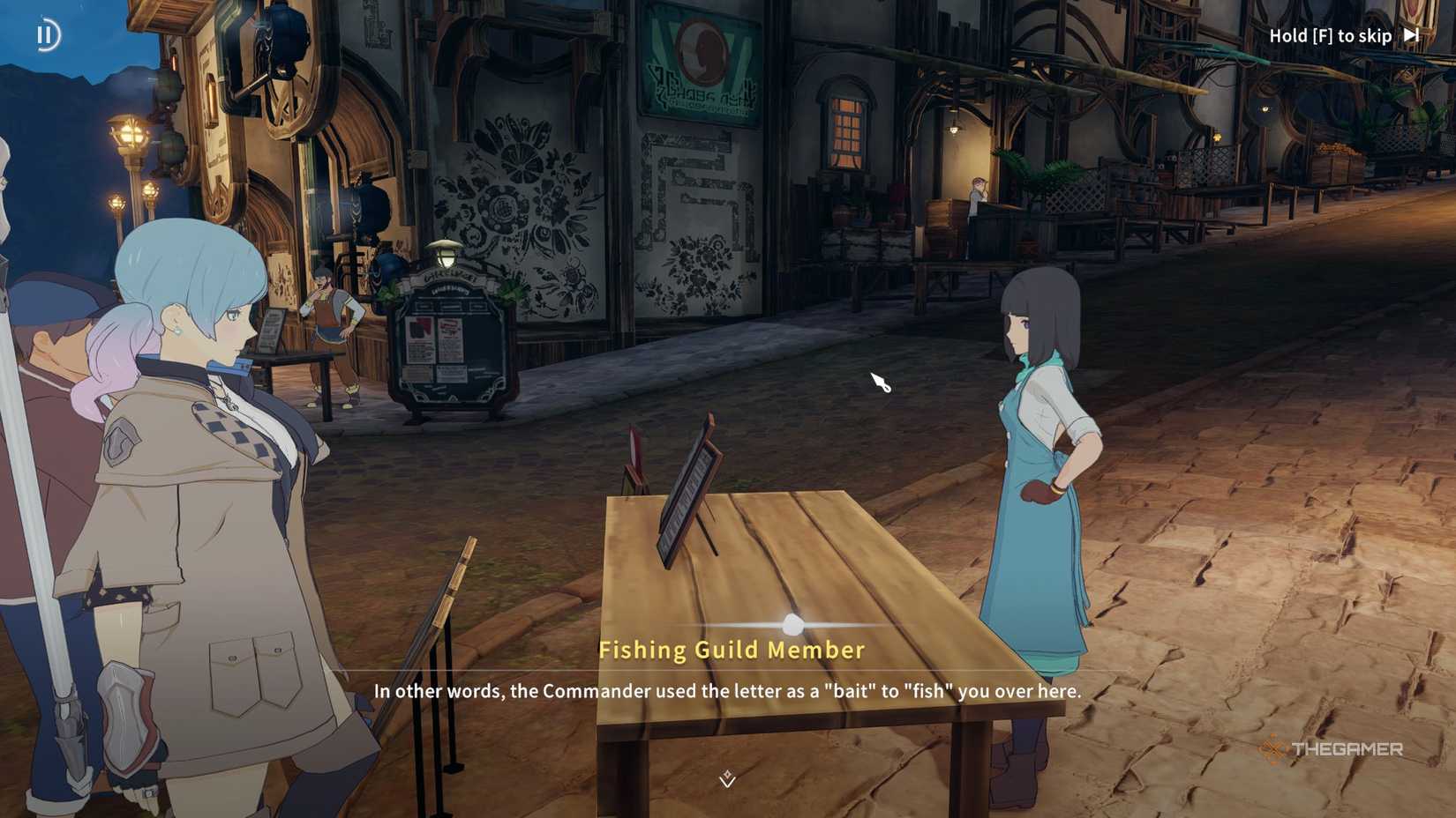 Talking to the Fishing Guild Member before unlocking the fishing in Blue Protocol Star Resonance.-1