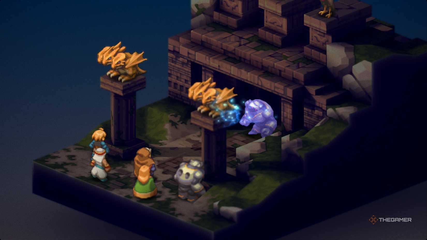 The battle against Construct 7 at Nelveska Temple in Final Fantasy Tactics The Ivalice Chronicles.