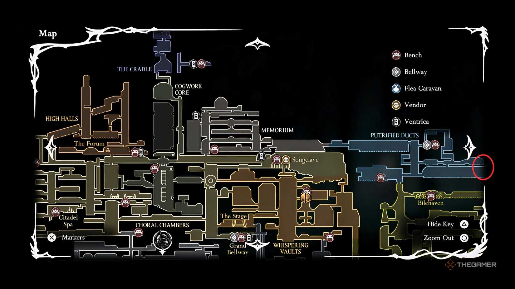 The Craftmetal location in the Putrified Ducts in Hollow Knight: Silksong.