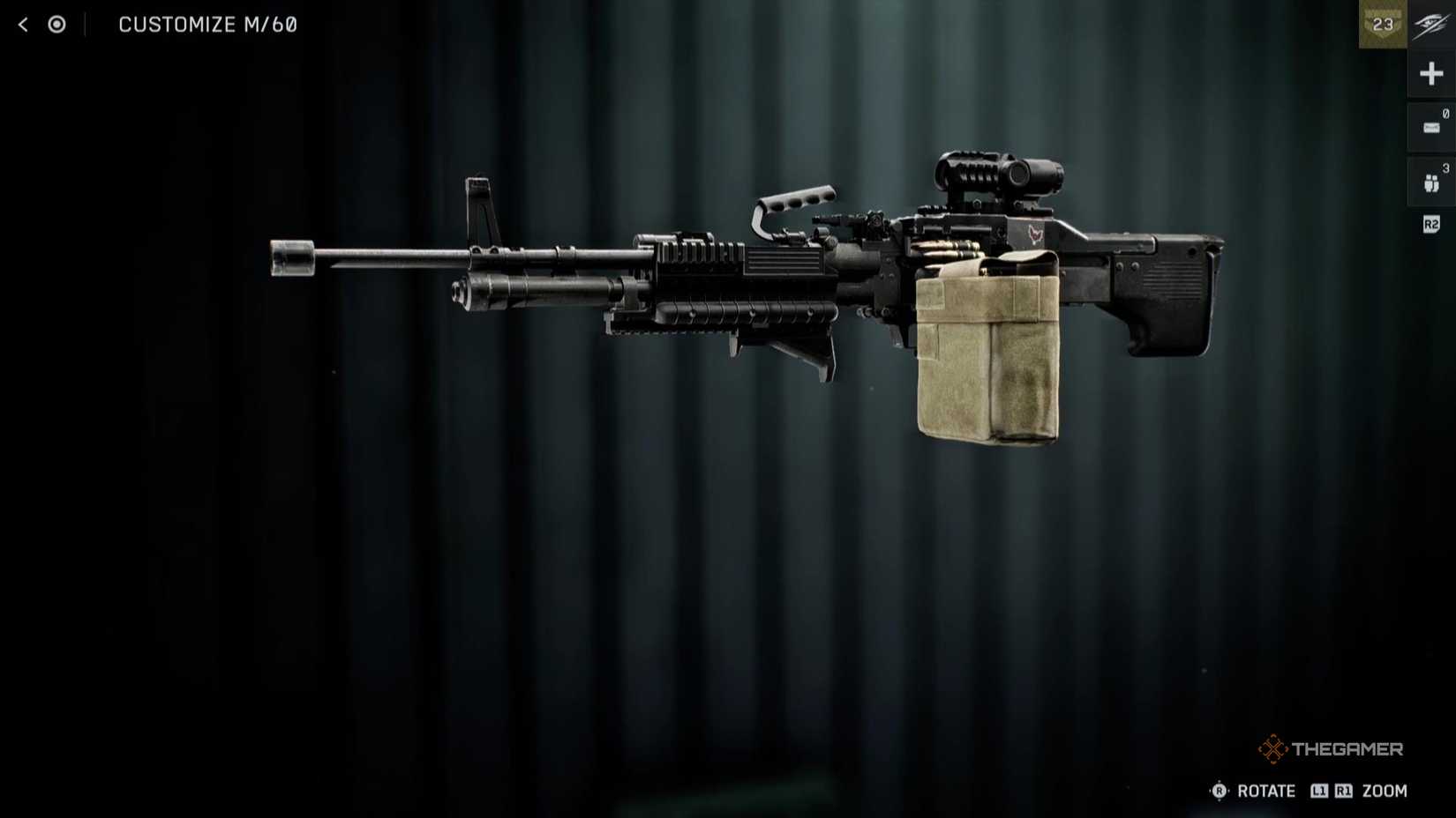 The M60 in the menu of Battlefield 6.