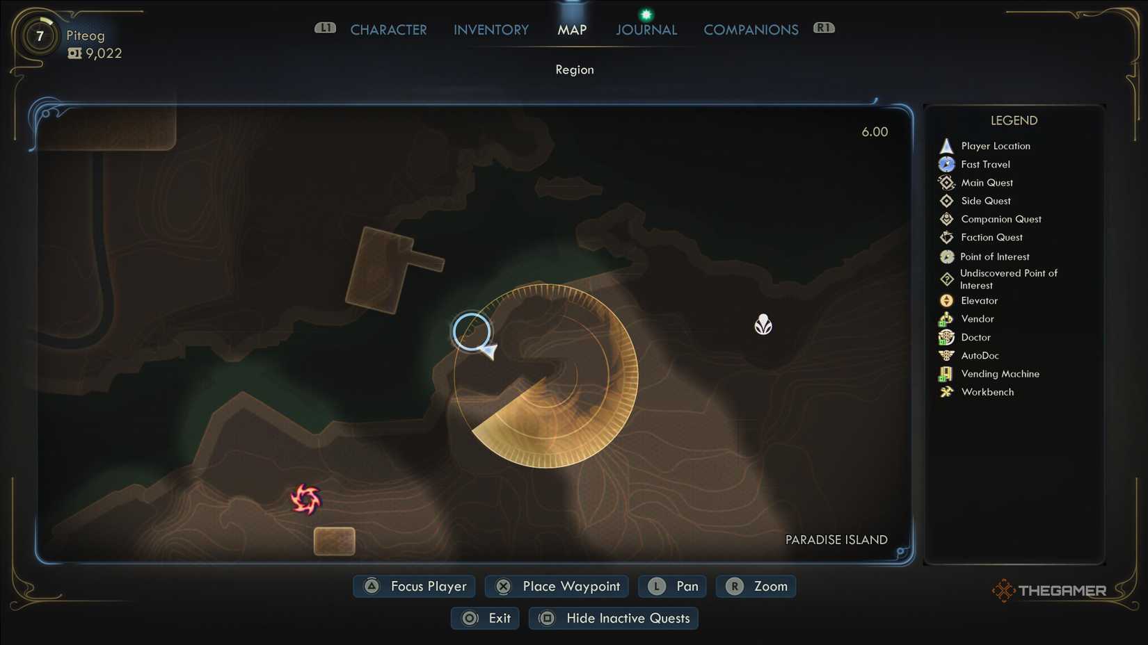 The location of red spore samples in The Outer Worlds 2.