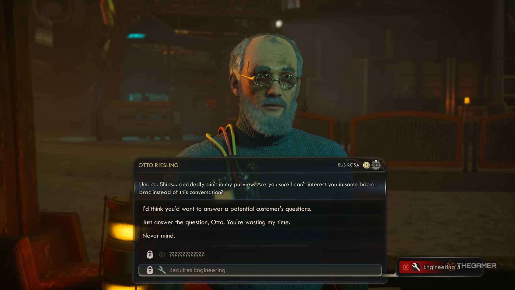 Talking to Otto in The Outer Worlds 2.