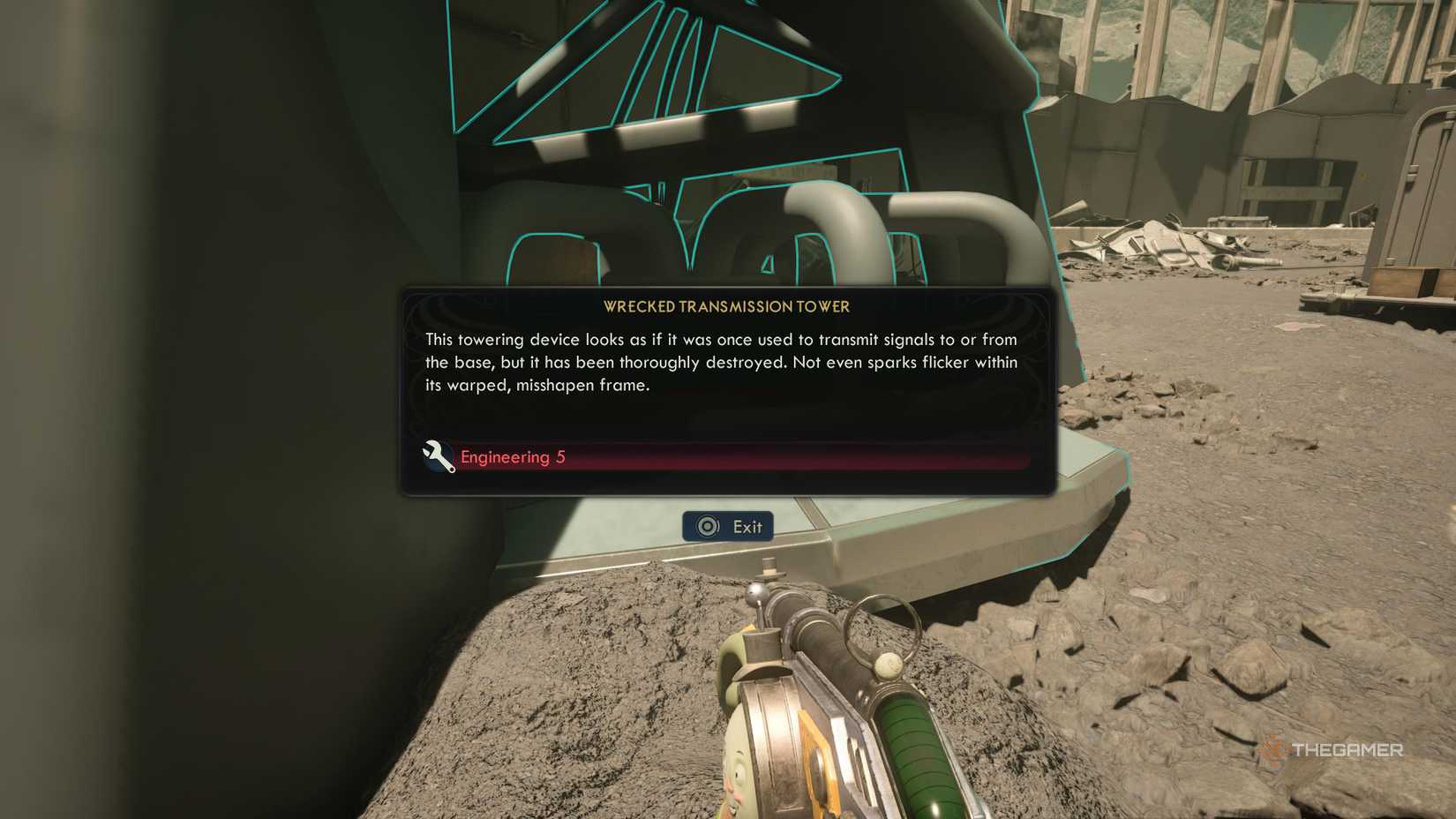 The wrecked transmission tower in the outer worlds 2.