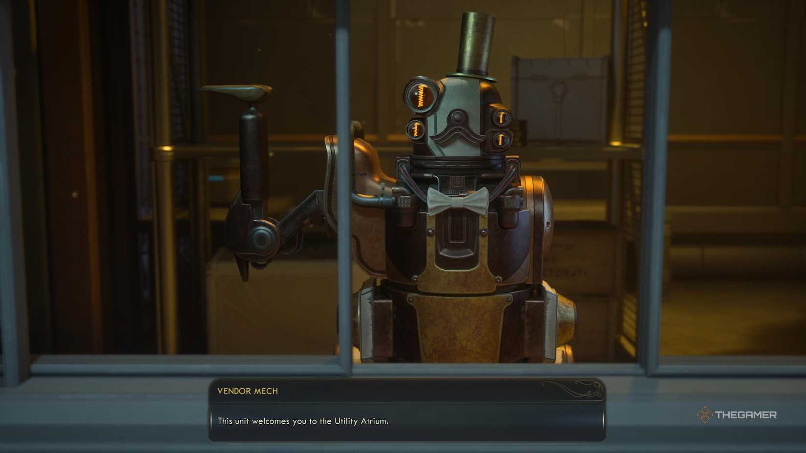 The vendor Mech in the greater tranquility station in the outer worlds 2.