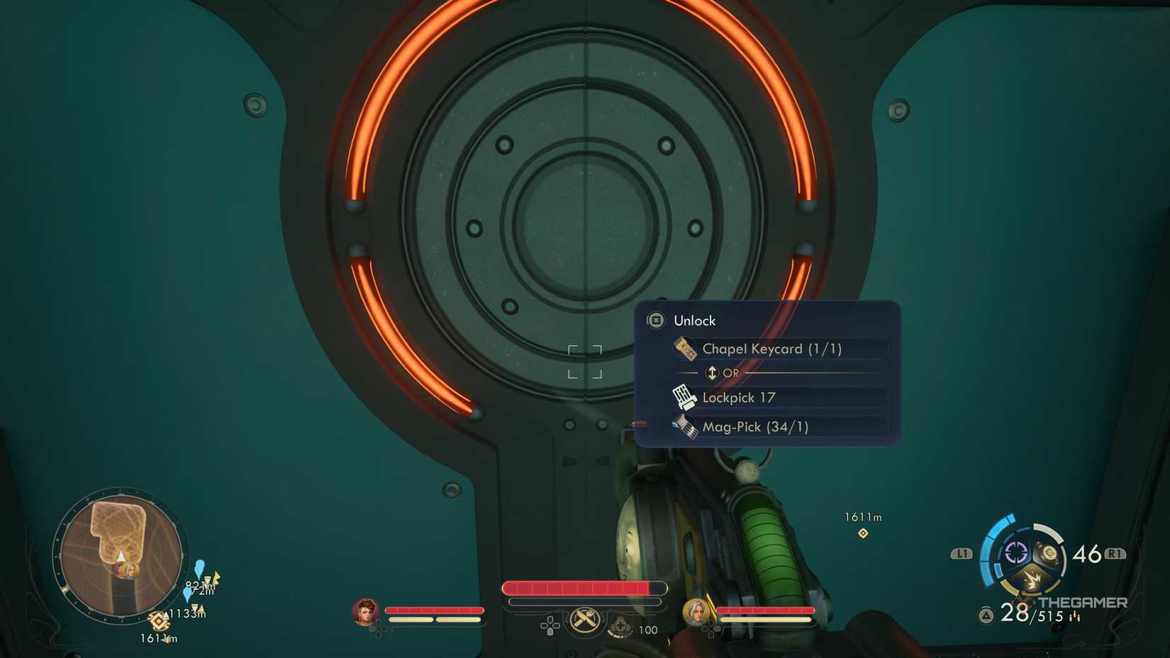 A door that can be opened with a key or t lockpick skill in the outer worlds 2.