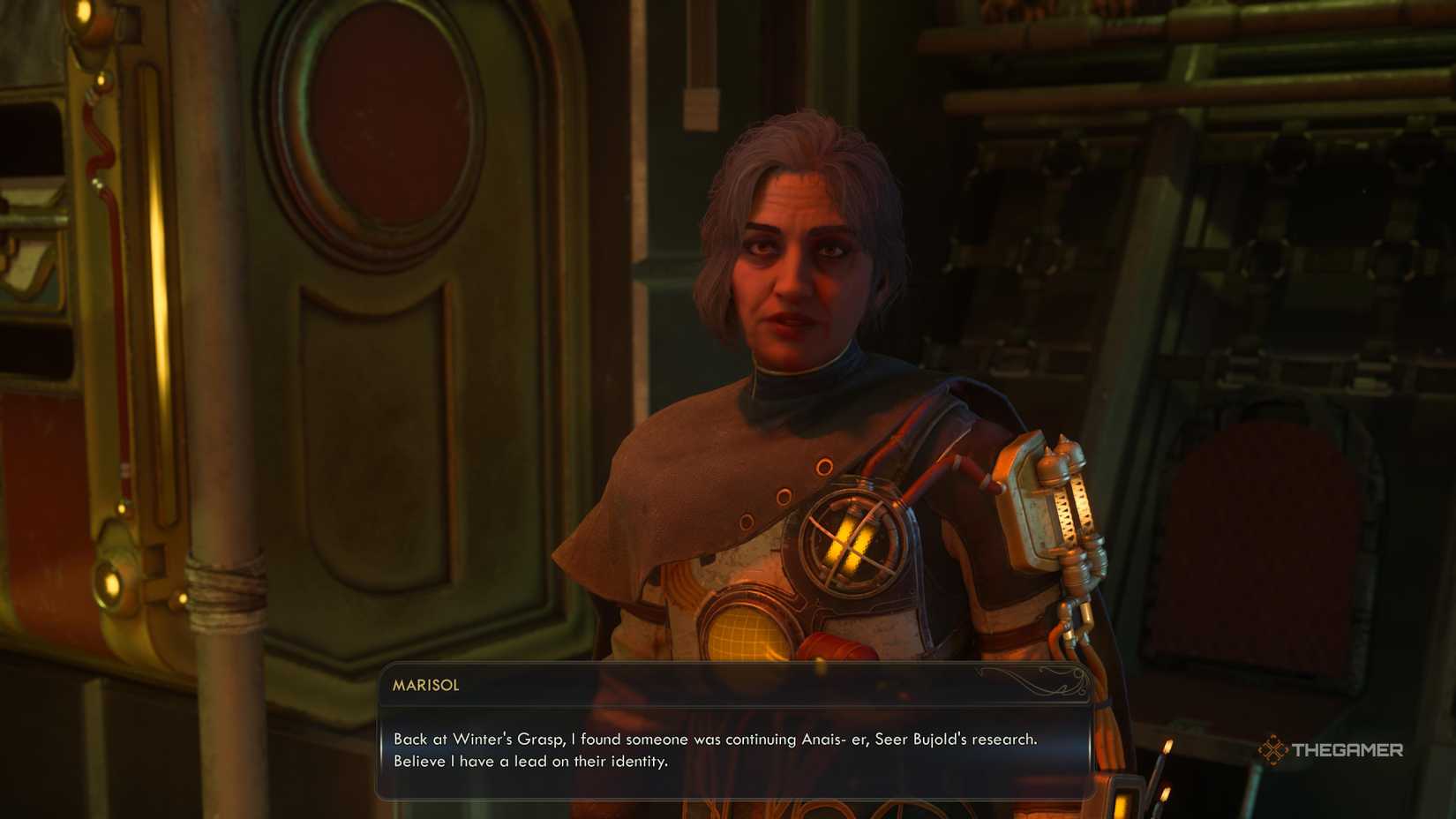 Marisol talking about the location of Bujold's research in the outer worlds 2.