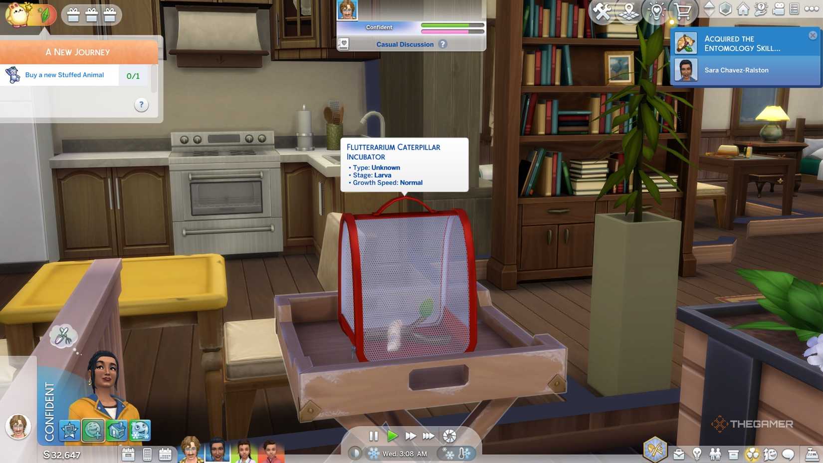 The Sims 4 Caterpiller Incubator on a table.