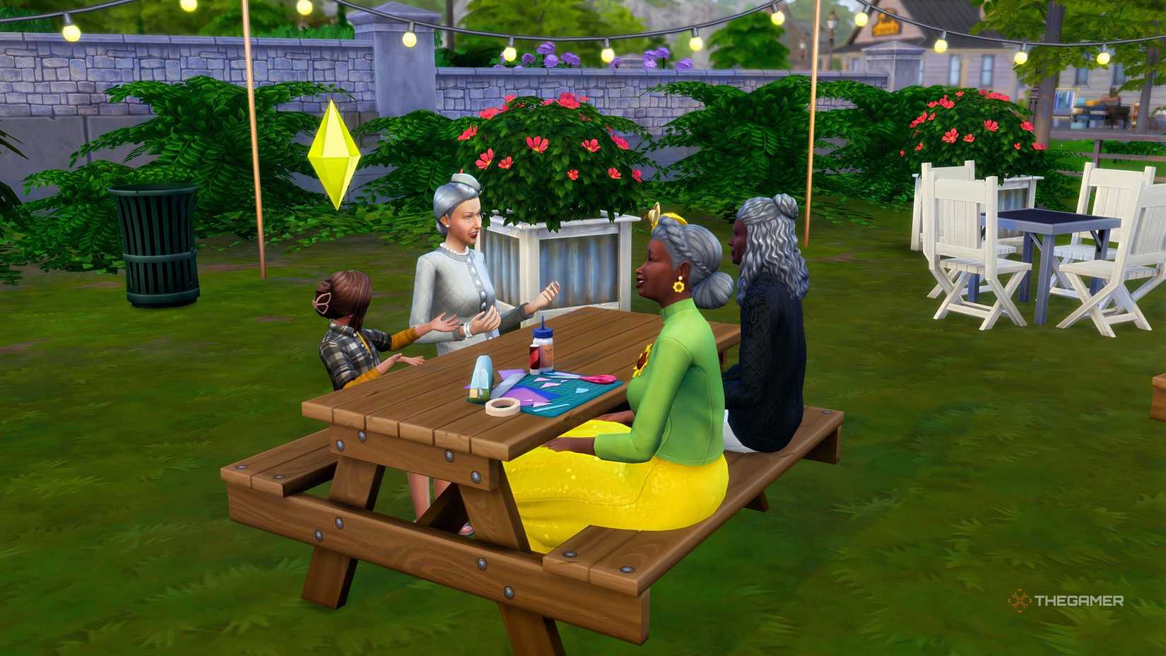 The Sims 4 group of Sims old and young.