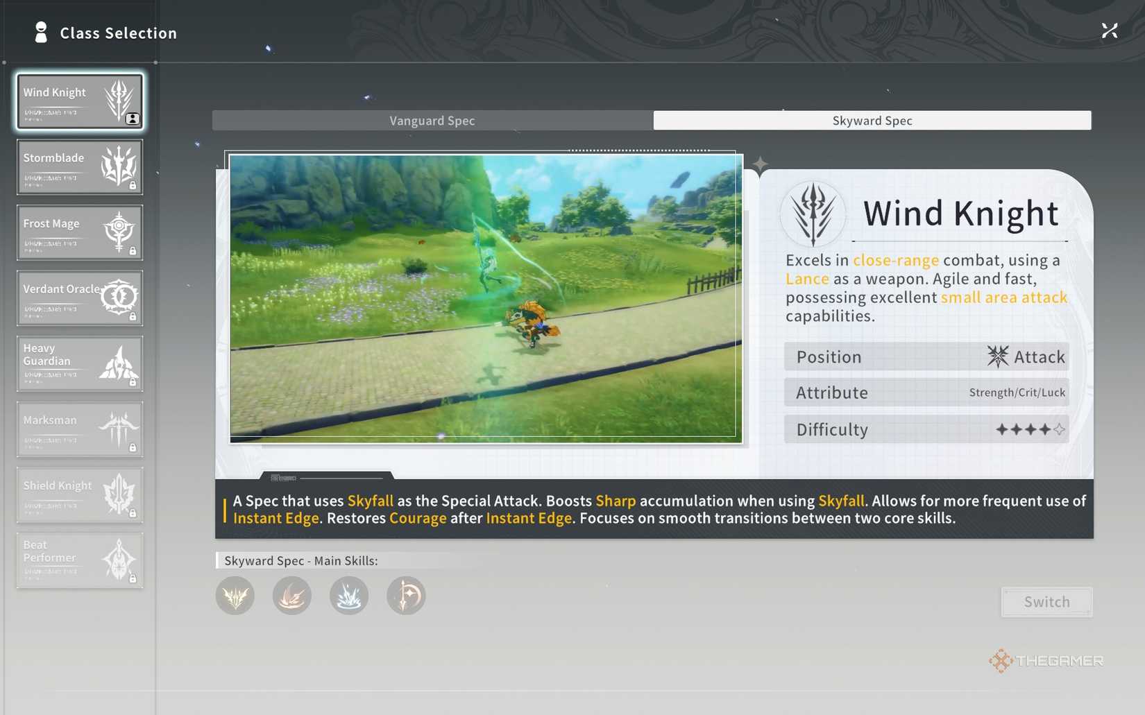 The Skyward spec for the Wind Mage class in Blue Protocol Star Resonance.