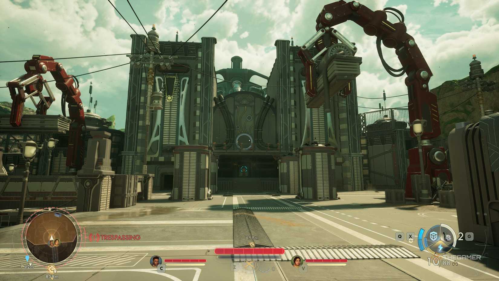 The Vox Relay Station in The Outer Worlds 2. It is a huge grey sci-fi-like building