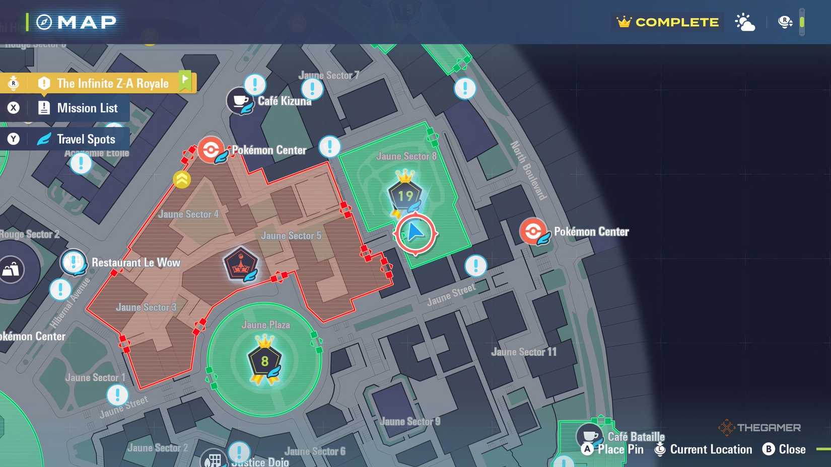 The Wild Zone 19 map location of Cleffa and Clefairy in Pokemon Legends: Z-A.