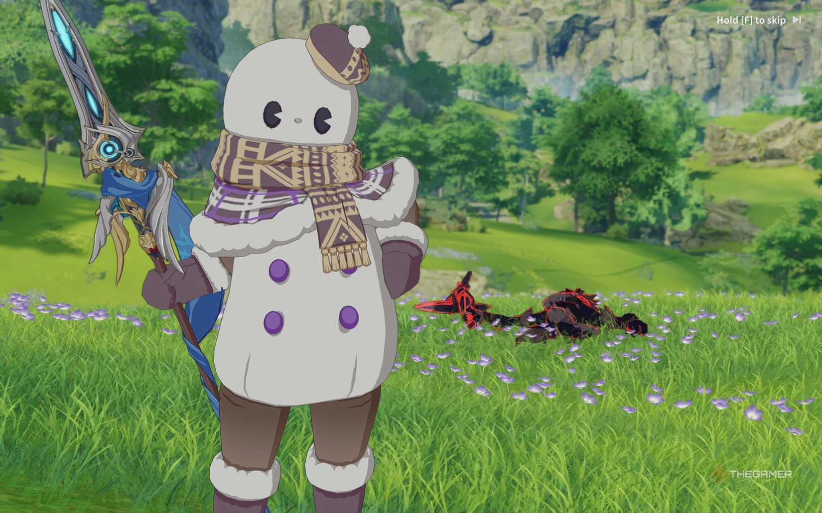 Tina in the snowman costume in Blue Protocol Star Resonance.