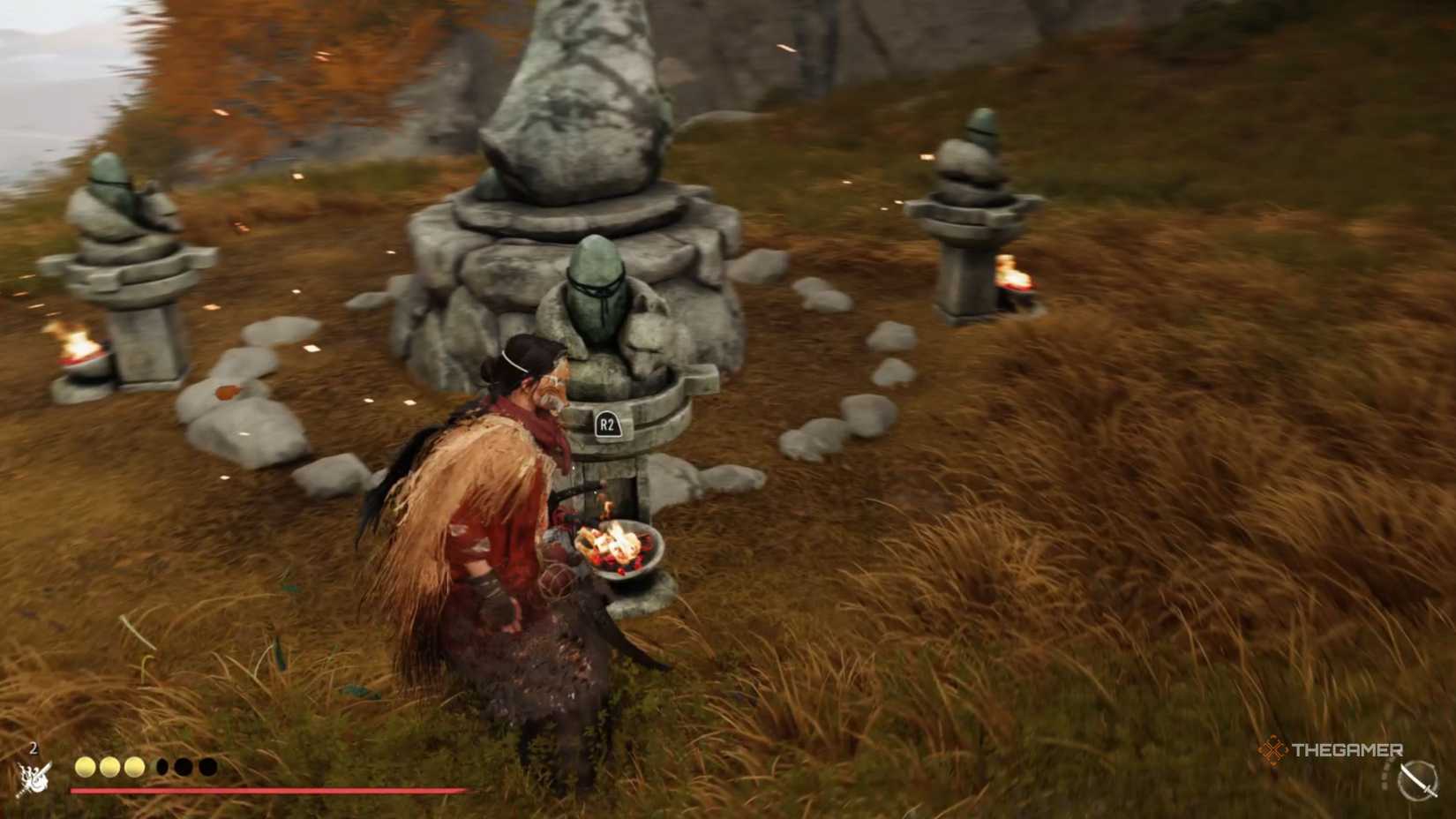 Turning the wolves at the Reliquary of Resilience in Ghost of Yotei