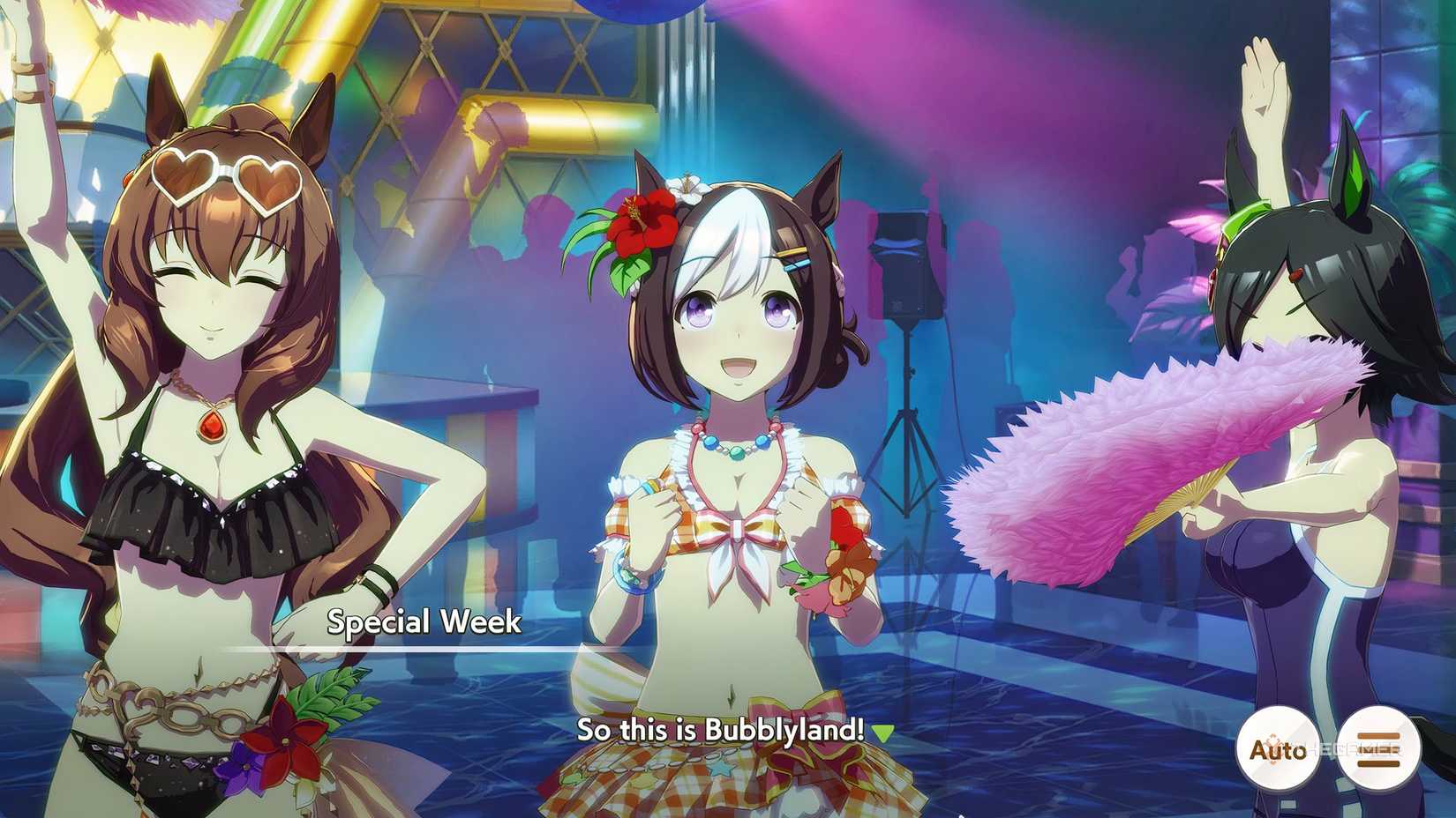 Umamusume Pretty Derby Special Week with Maruzensky and Winning Ticket at Bubblyland clubs.