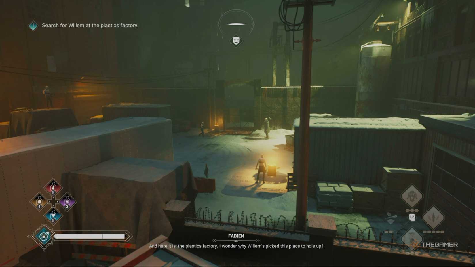 Vampire The Masquerade Bloodlines 2 entering the plastic factory.