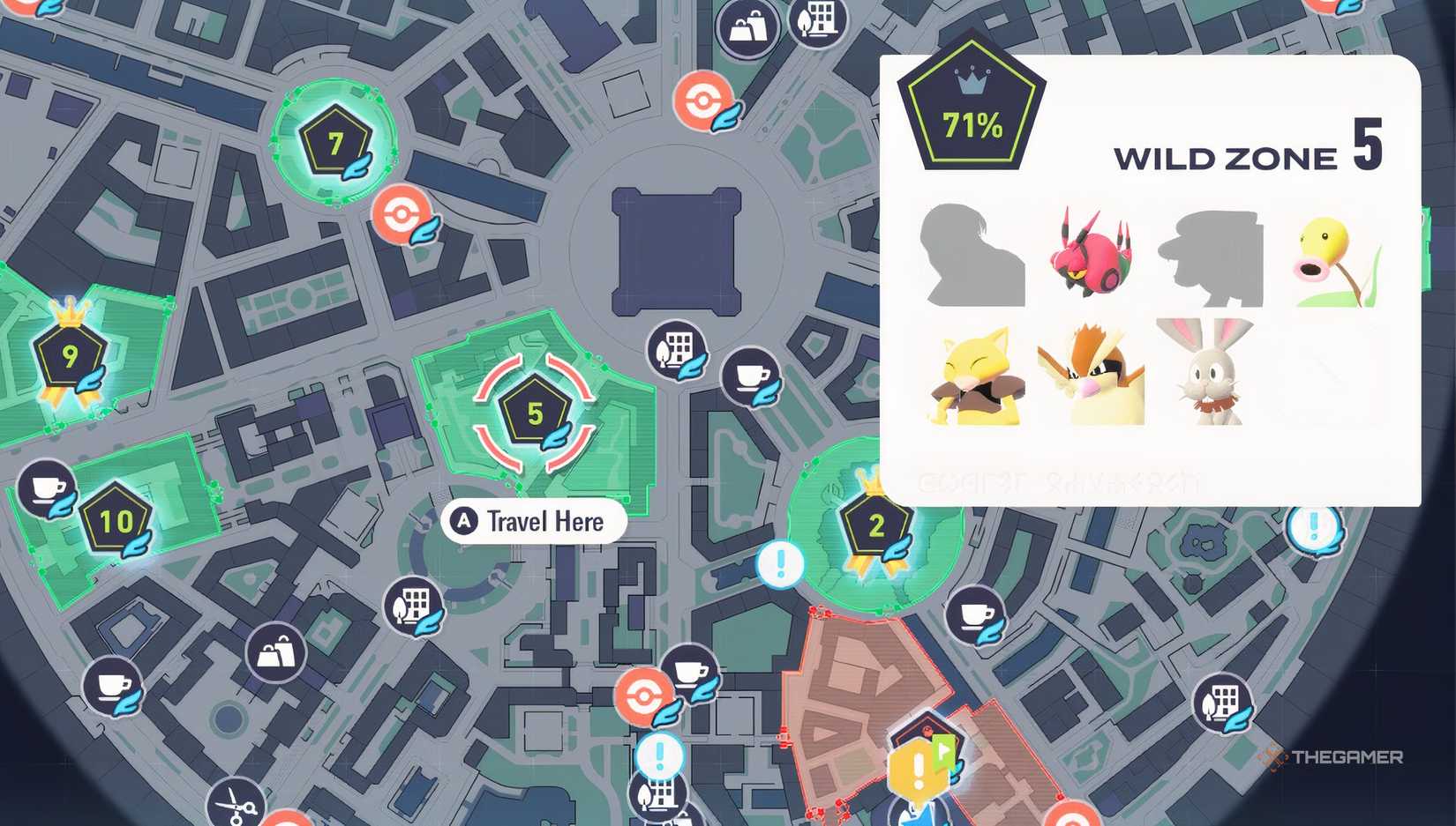 Wild Zone 5 map view in Pokemon Legends Z-A