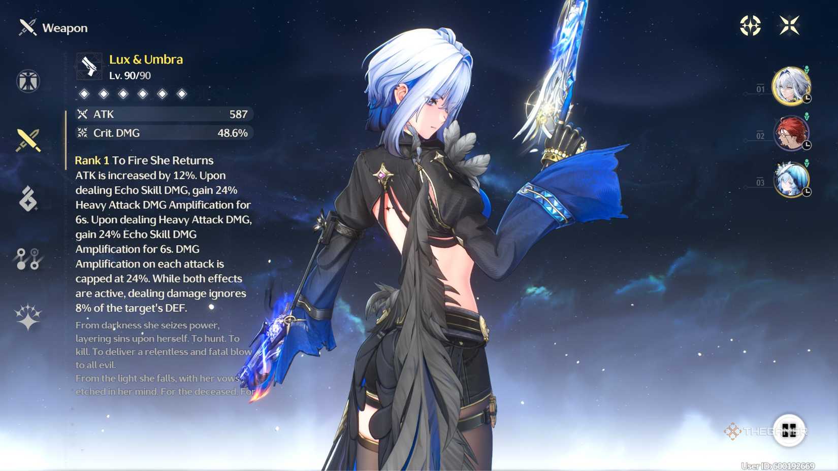Wuthering Waves Galbrena weapon screen.
