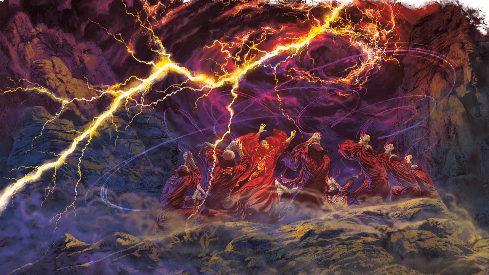 Red Wizards casting Circle Magic in DND.