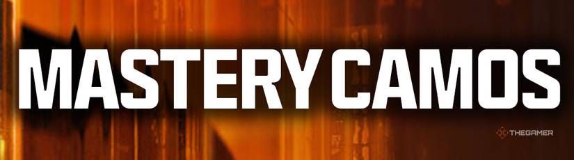 Mastery Camos text over an orange background.