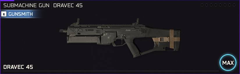Dravec 45 weapon icon in the loadout menu of Black Ops 7.