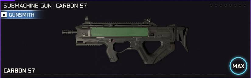 Carbon 57 weapon icon in the loadout menu of Black Ops 7.