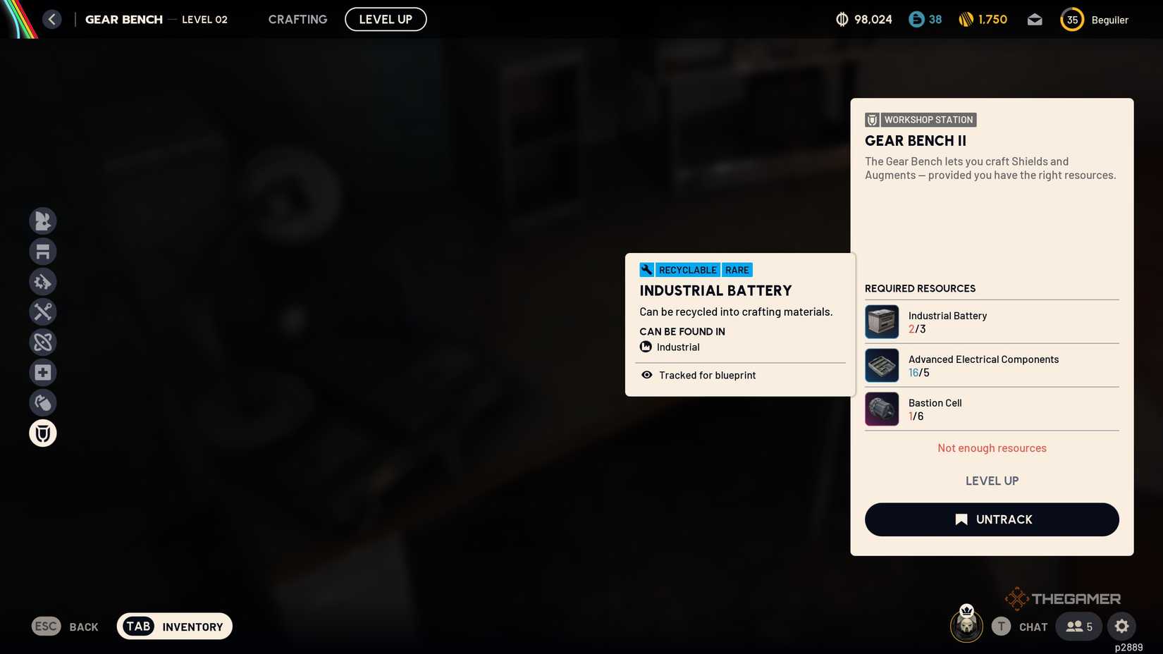 A player looking for Industrial Batteries in Arc Raiders.
